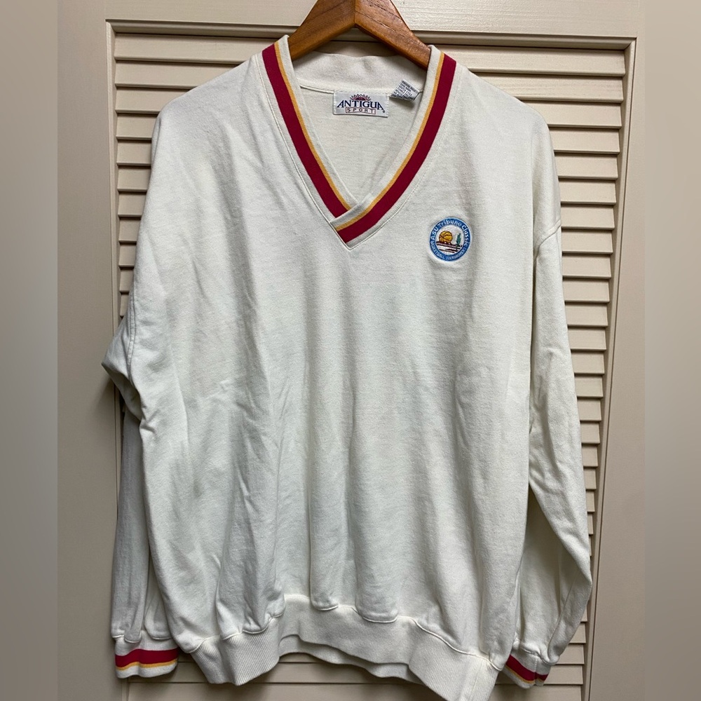 ASU Tribune Classic Basketball Sweater Mens L White Antigua Sport VTG Pullover